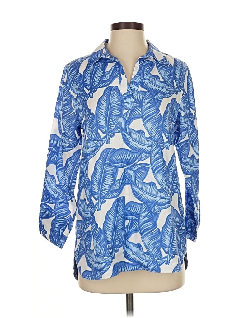 Pre-owned Vineyard Vines Long Sleeve Blouse In Blue