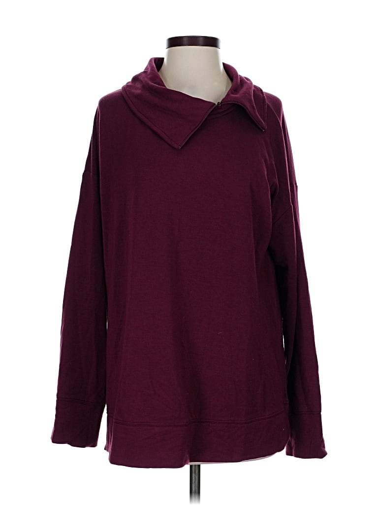 Pre-owned Jjill Pullover Sweater In Burgundy