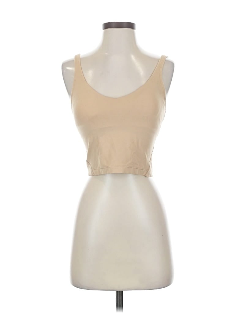 Pre-owned Lululemon Athletica Tank Top Tan Strapless Neckline Tops In Brown