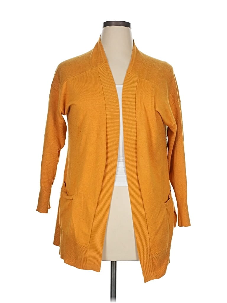 TERRA & SKY Pre-owned Cardigan Sweater In Yellow