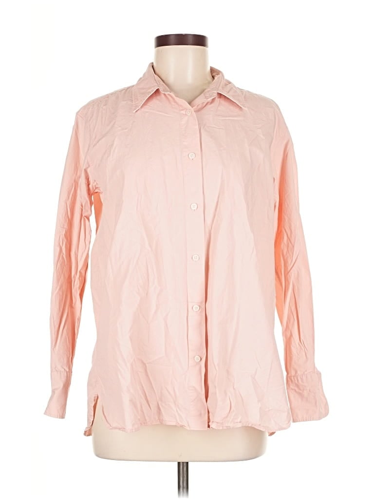 Pre-owned Uniqlo Long Sleeve Button Down Shirt In Pink