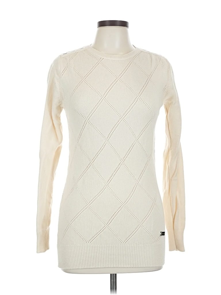 Pre-owned Barbour Wool Pullover Sweater In White