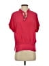 Inclán Studio 100% Silk Red Short Sleeve Silk Top Size S - photo 1