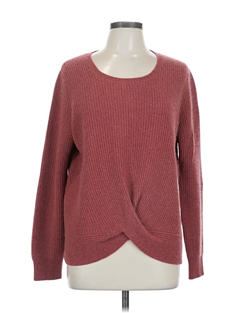 Pre-owned Garnet Hill Cashmere Pullover Sweater In Burgundy
