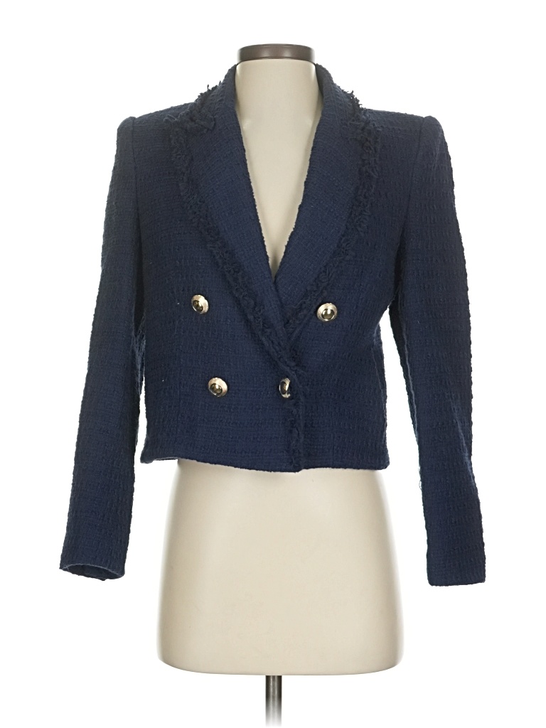 Pre-owned Zara Blazer Jacket In Blue