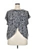 Torrid 100% Polyester Gray Short Sleeve Blouse Size 2X Plus (2) - photo 2