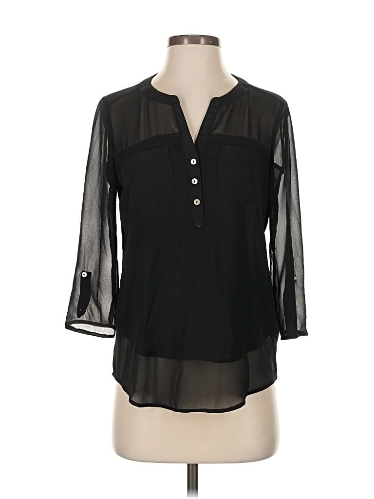 Pre-owned Express 3/4 Sleeve Blouse In Black