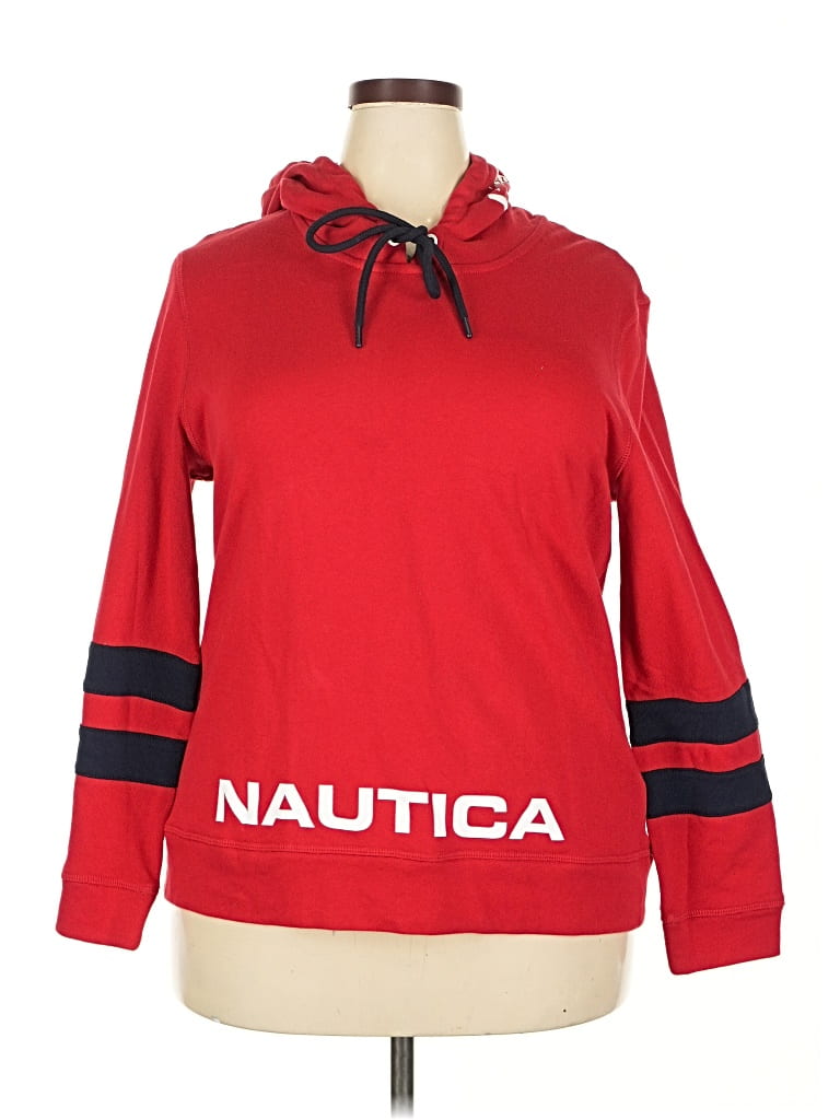 Pre-owned Nautica Pullover Hoodie In Red