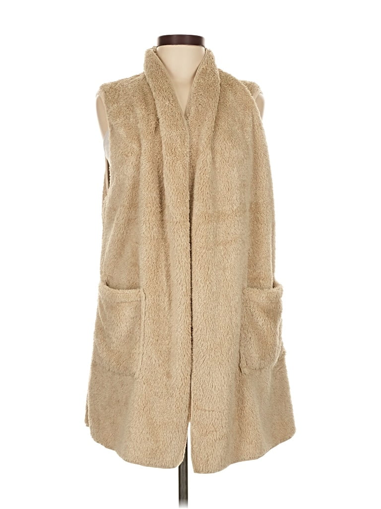 Pre-owned Unbranded Faux Fur Vest In Brown