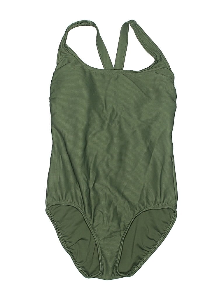 Pre-owned Lands' End One Piece Swimsuit In Green