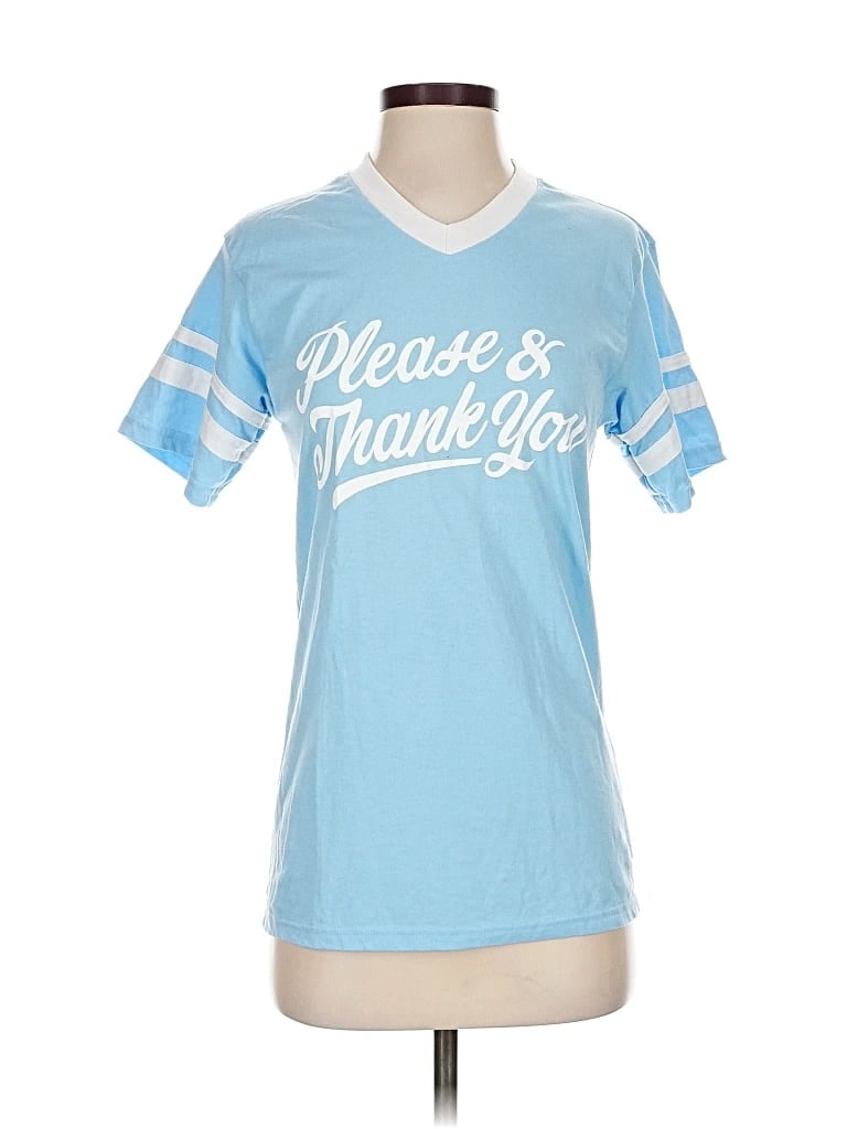 Pre-owned Augusta Sportswear Short Sleeve Top Blue V Neck Tops