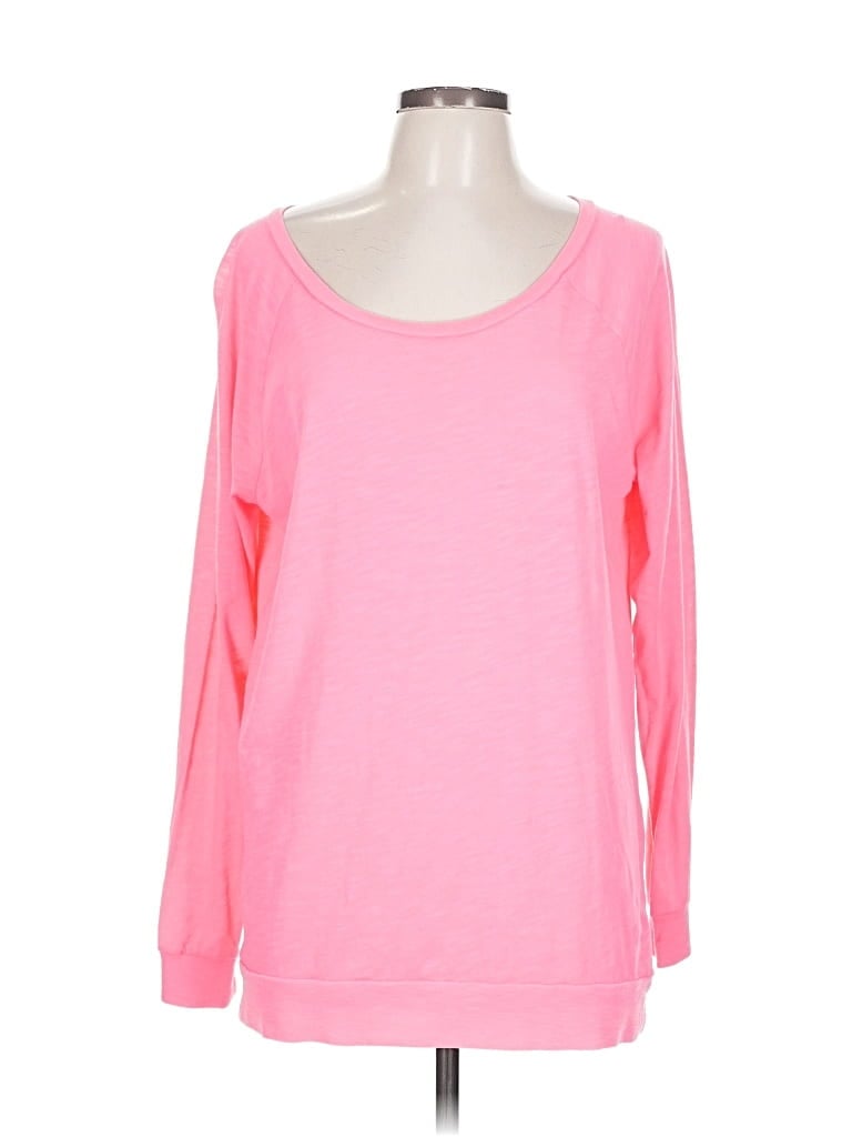 Pre-owned Victoria's Secret Pink Long Sleeve T-shirt In Pink