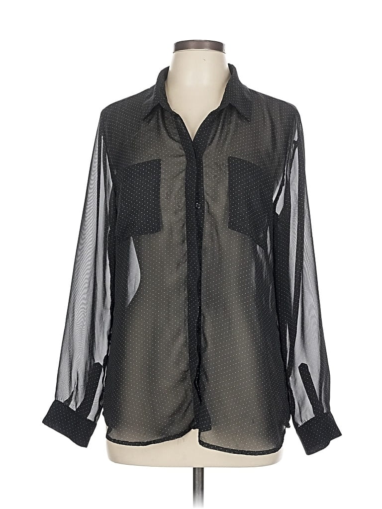 Pre-owned Old Navy Long Sleeve Blouse In Black