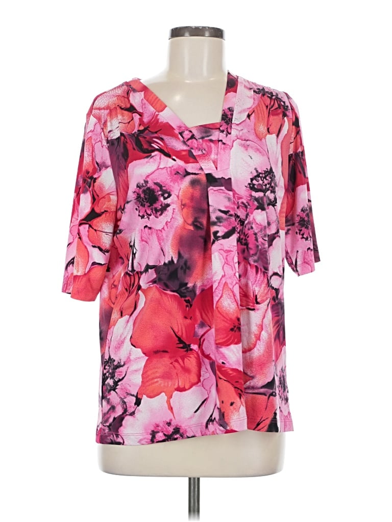 Pre-owned Susan Graver 3/4 Sleeve Blouse In Pink