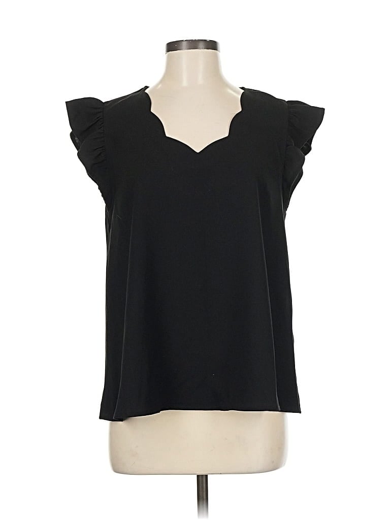 Pre-owned Jodifl Short Sleeve Blouse In Black