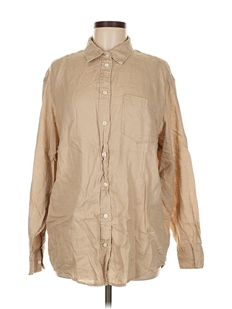 Pre-owned Gap Long Sleeve Button Down Shirt In Brown