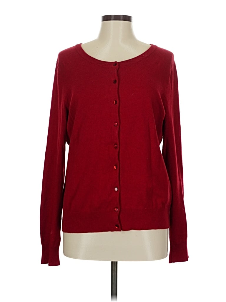 Pre-owned Talbots Cardigan Sweater In Burgundy