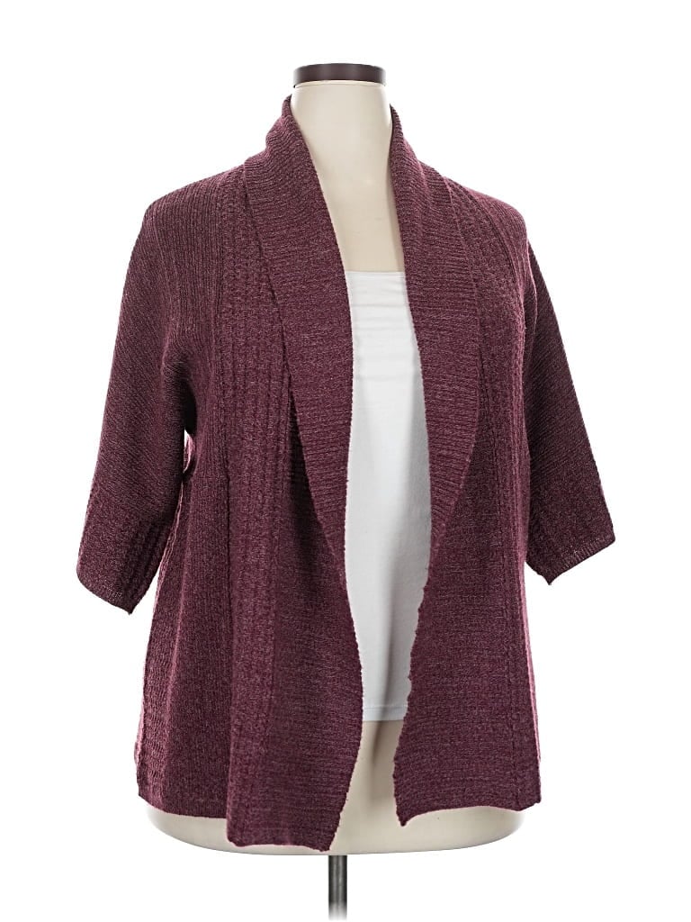 Pre-owned Dressbarn Kimono In Burgundy