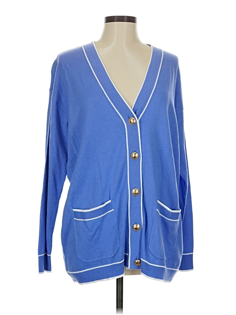 Pre-owned Isaac Mizrahi Live Cardigan Sweater In Blue