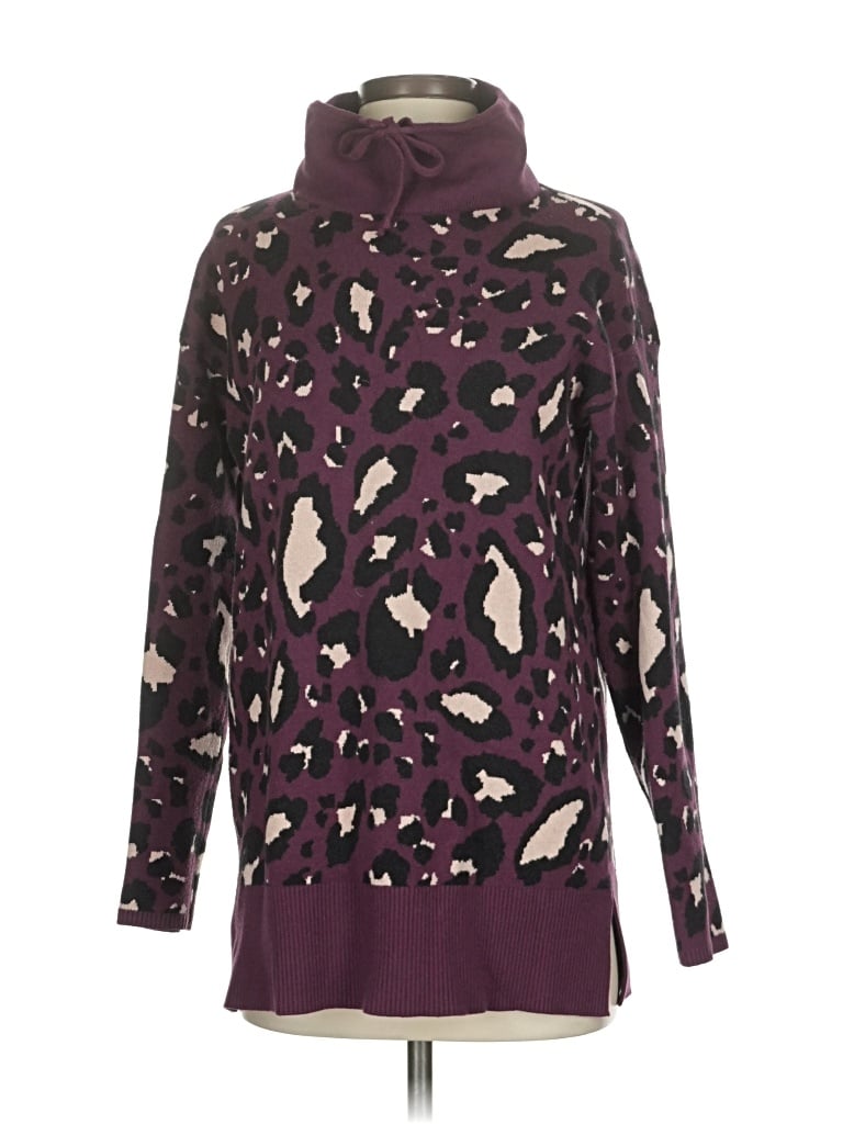 Pre-owned Lou & Grey Turtleneck Sweater In Burgundy