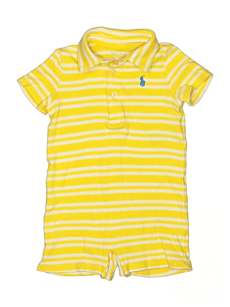 Pre-owned Ralph Lauren Kids' Short Sleeve Onesie In Yellow
