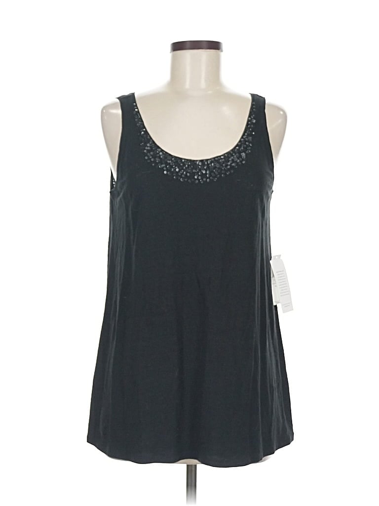 Eileen Fisher Sleeveless Top Black Scoop Neck Tops