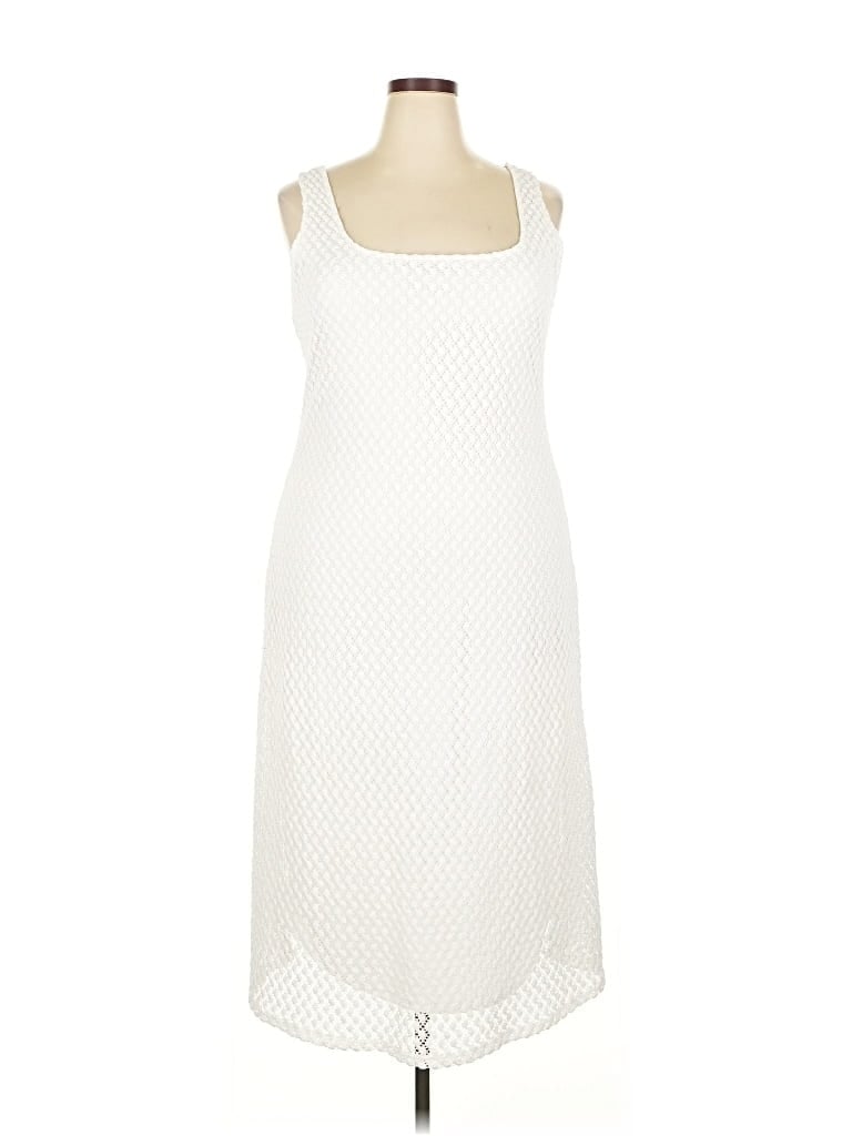 Pre-owned Ava & Viv Casual Dress In White