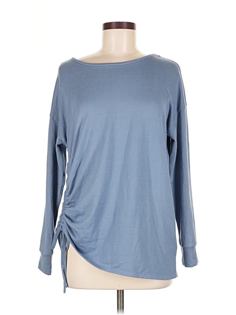 Pre-owned Cupio Long Sleeve Top Blue Boatneck Tops