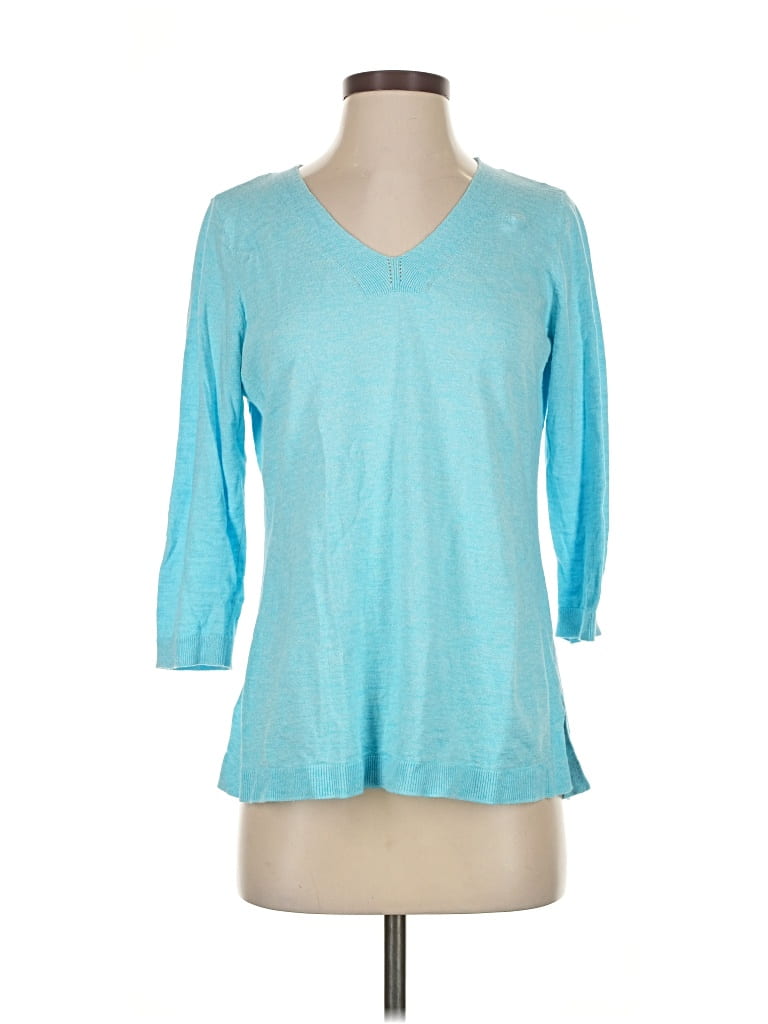 Pre-owned Talbots Outlet 3/4 Sleeve T-shirt In Blue