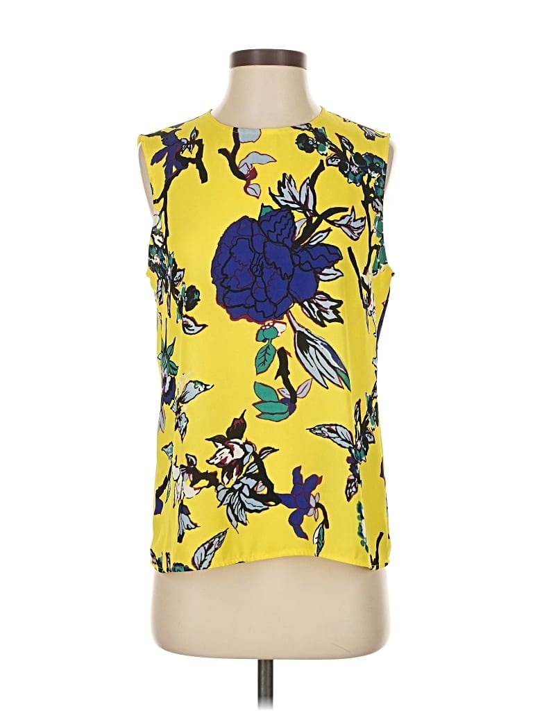 Pre-owned Diane Von Furstenberg Sleeveless Blouse In Yellow