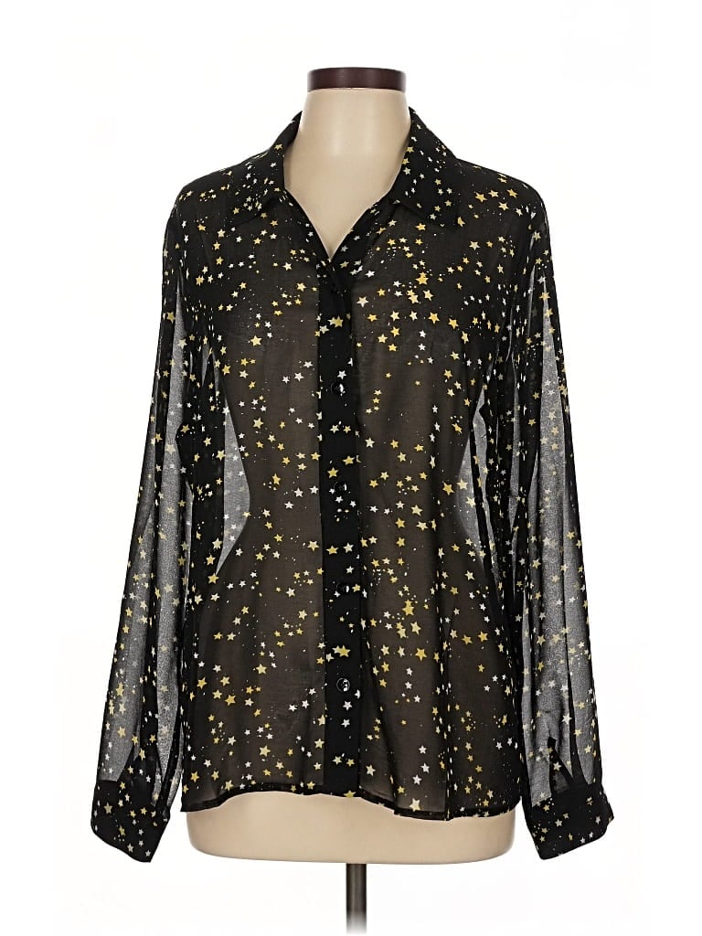 Pre-owned Cabi Long Sleeve Blouse In Black