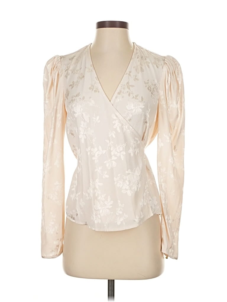 Pre-owned Veronica Beard Long Sleeve Blouse In White