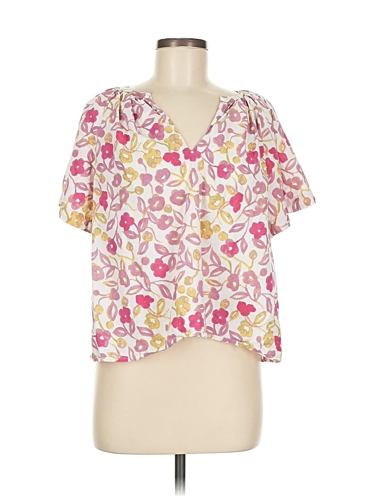 Pre-owned Velvet By Graham & Spencer Short Sleeve Blouse In Pink