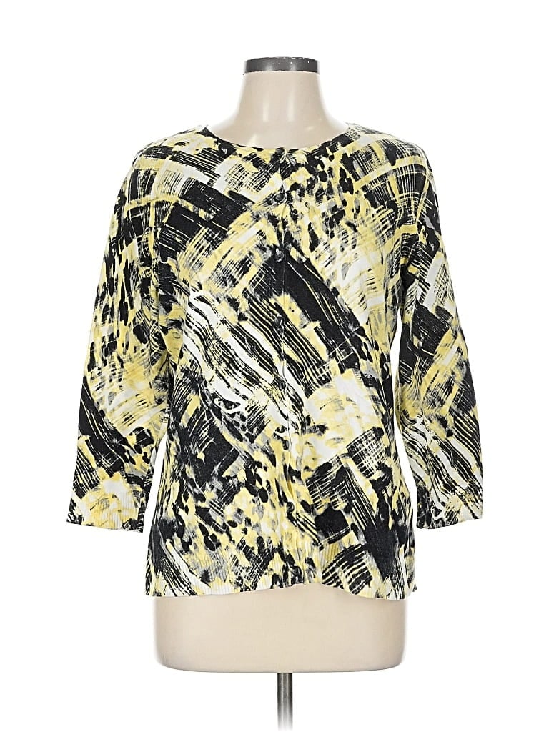 Pre-owned Christopher & Banks Cardigan Sweater In Yellow