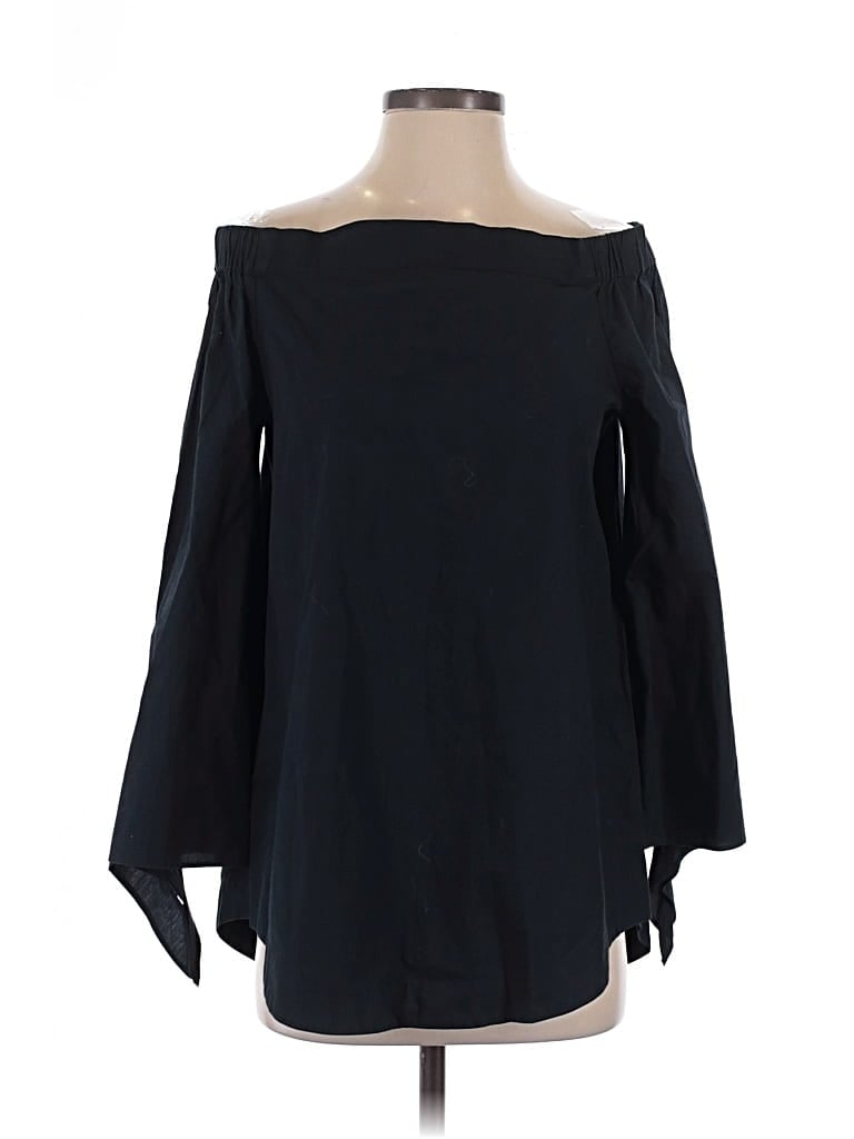 Pre-owned Free People 3/4 Sleeve Blouse In Black