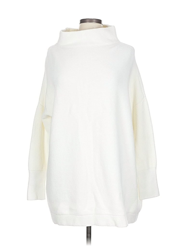 Pre-owned Free People Turtleneck Sweater In White