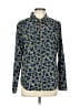 MICHAEL Michael Kors 100% Polyester Floral Blue Long Sleeve Blouse Size L - photo 1