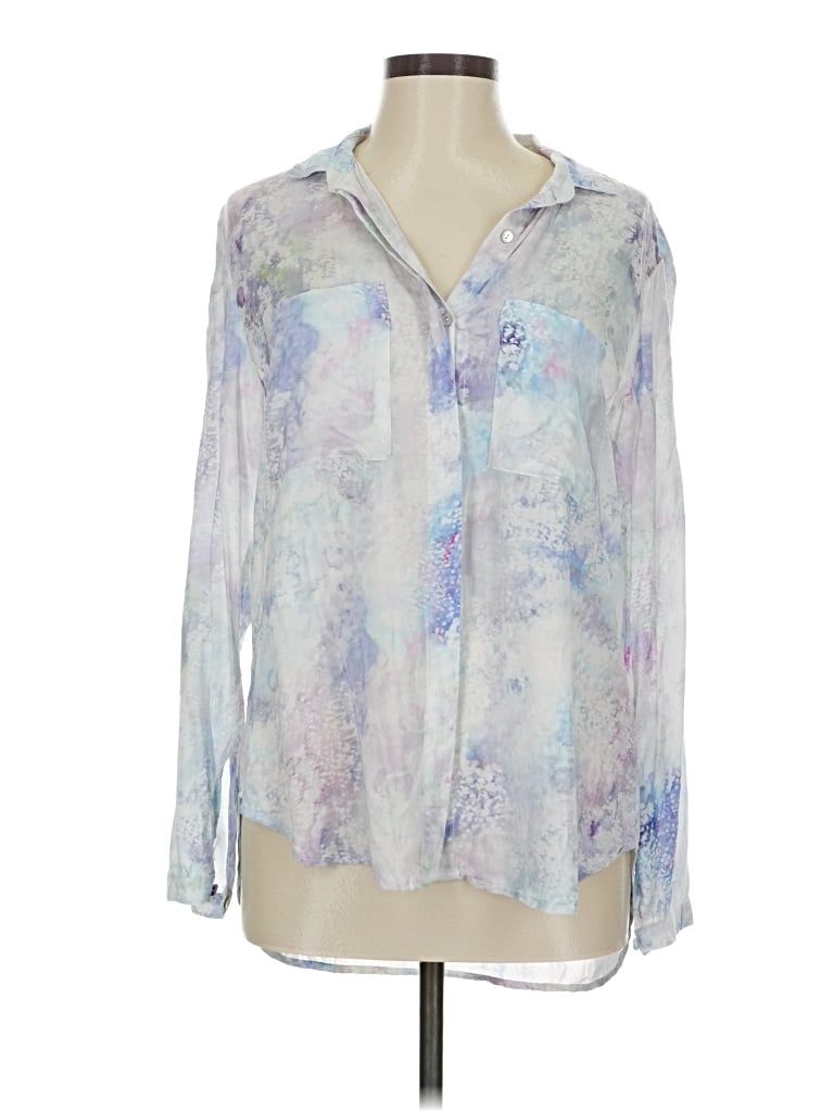 Pre-owned Cloth & Stone X Anthropologie Long Sleeve Blouse In Silver