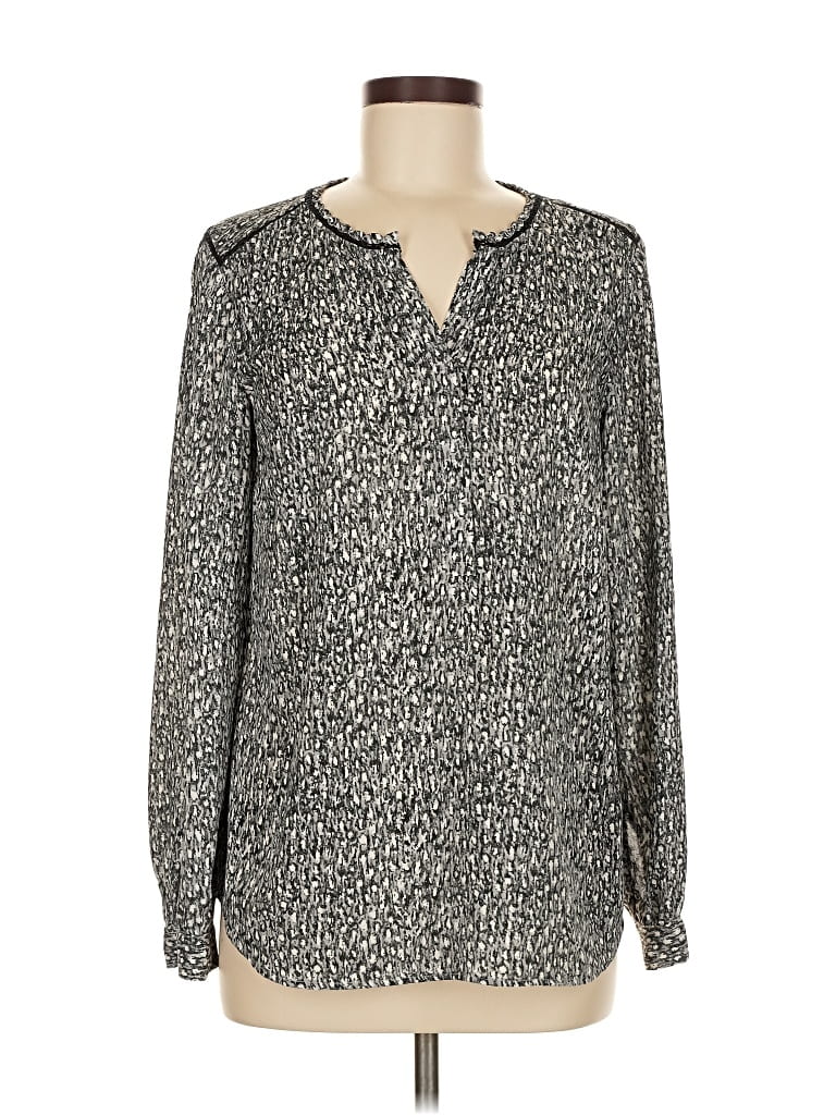 Pre-owned Talbots Long Sleeve Blouse In Silver