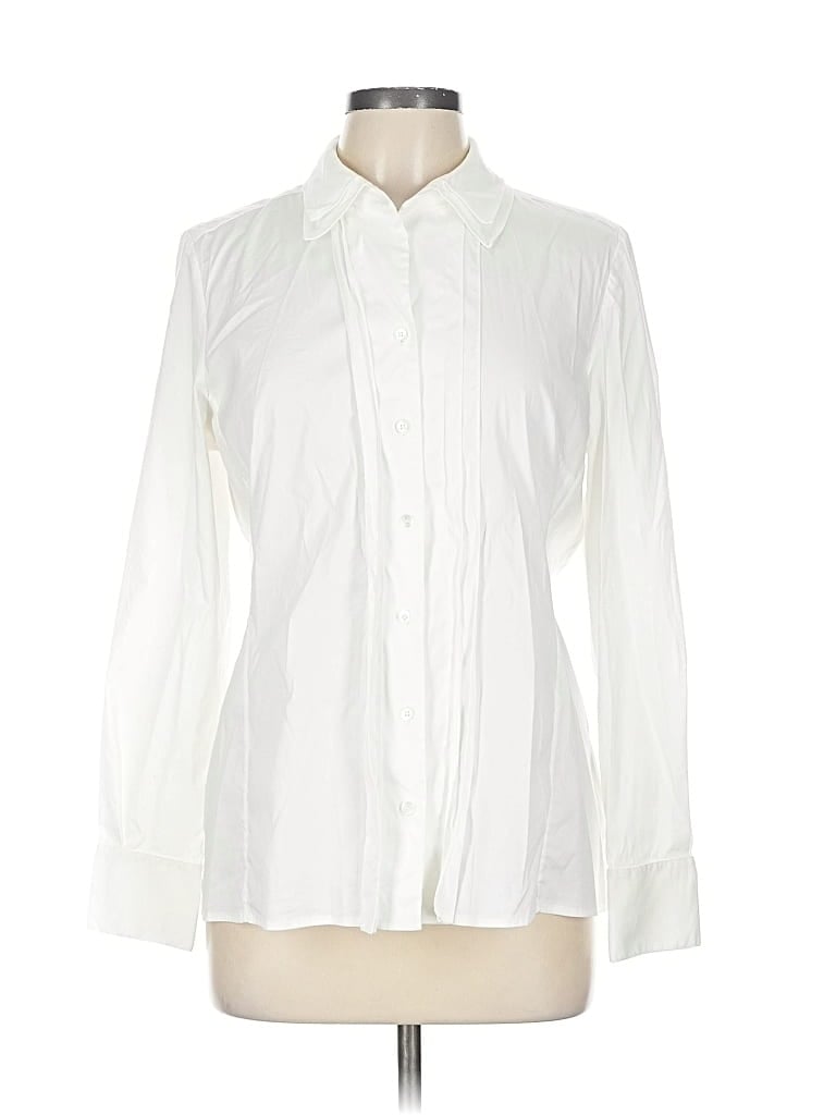 Pre-owned Etcetera Long Sleeve Button Down Shirt In White