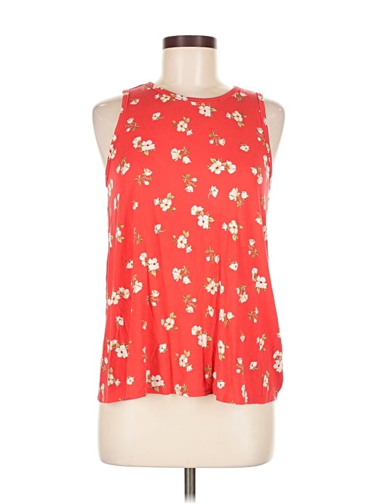 Pre-owned Luxe Tank Top Red Halter Neckline Tops