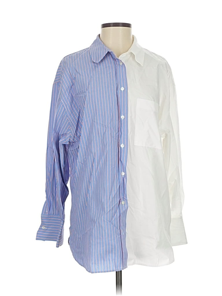 Pre-owned Mng Long Sleeve Button Down Shirt In White