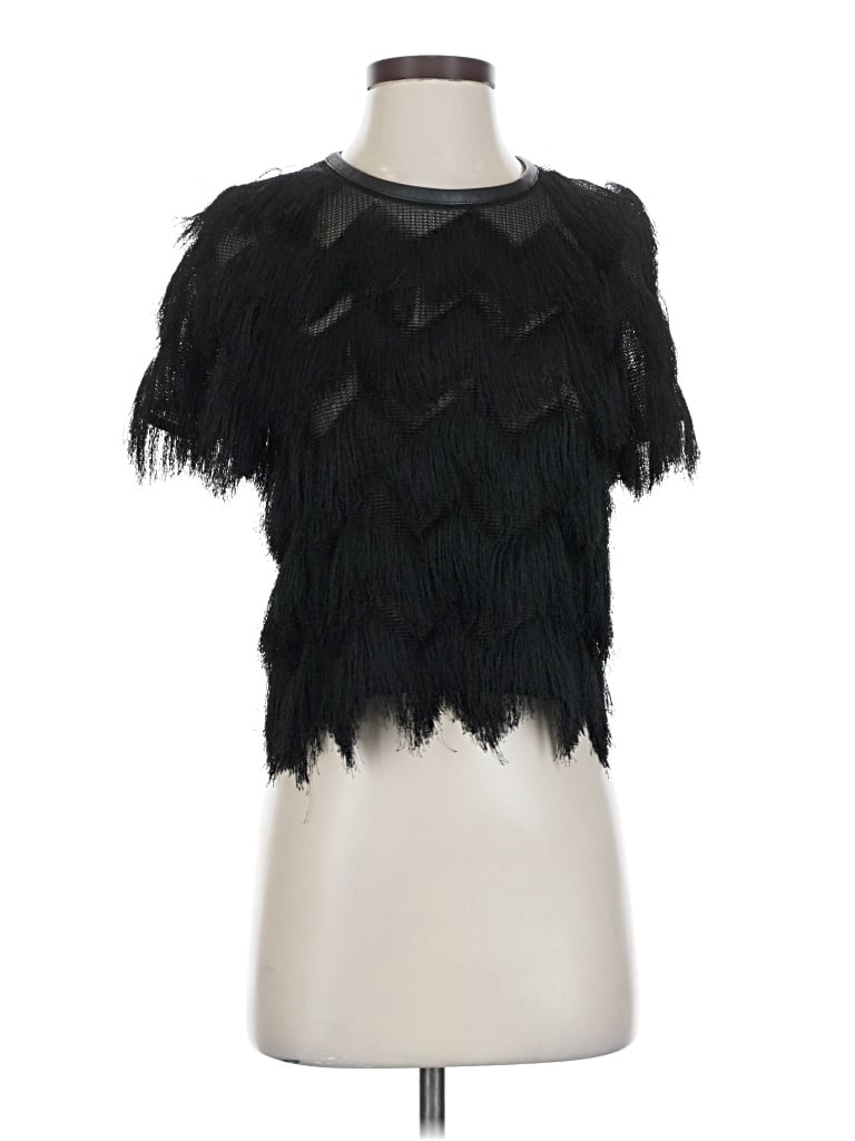 Pre-owned Rebecca Minkoff Short Sleeve Blouse In Black