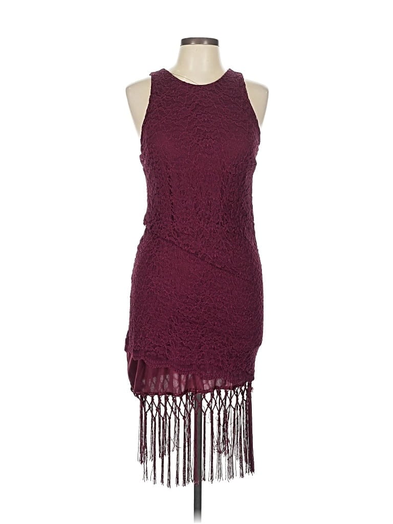 Pre-owned Lush Cocktail Dress In Burgundy