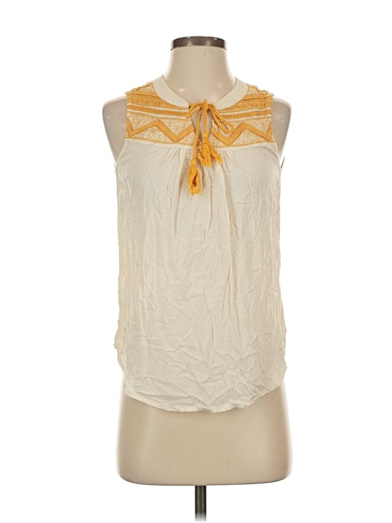 Pre-owned Lucky Brand Sleeveless Blouse In White