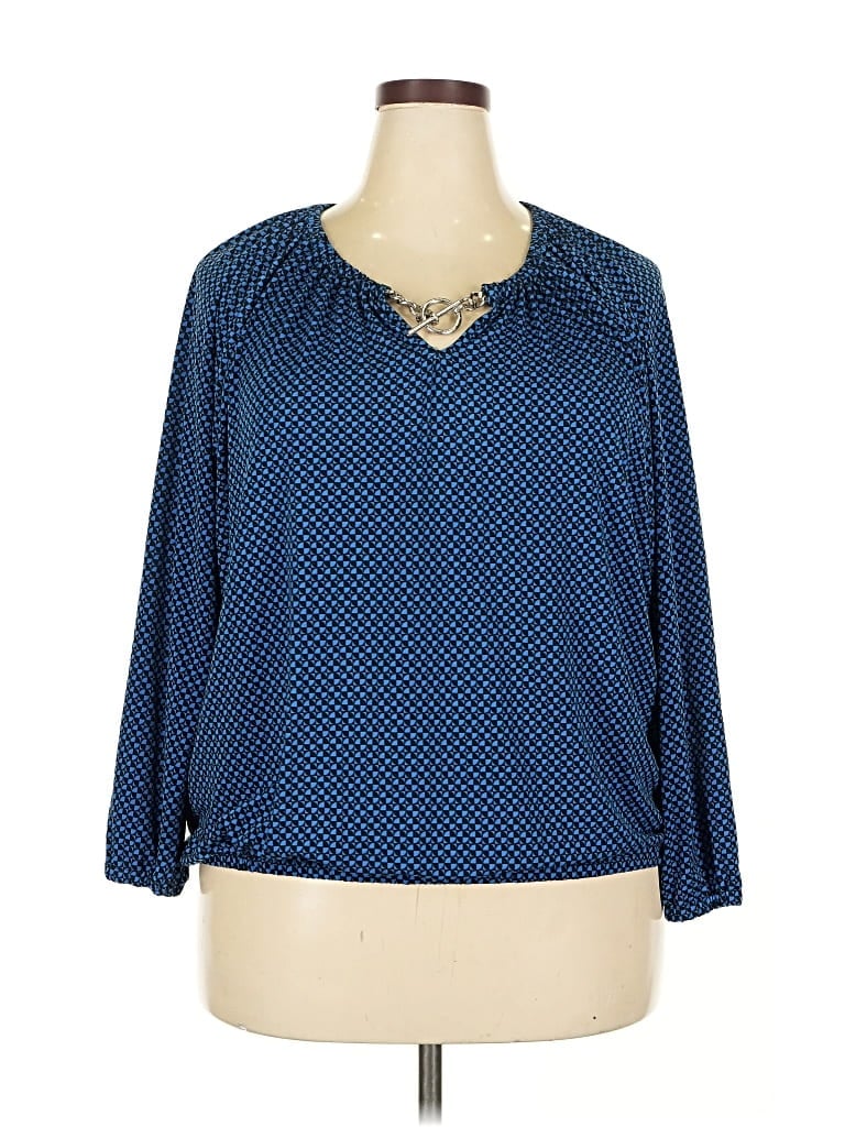 Pre-owned Michael Michael Kors 3/4 Sleeve Blouse In Blue