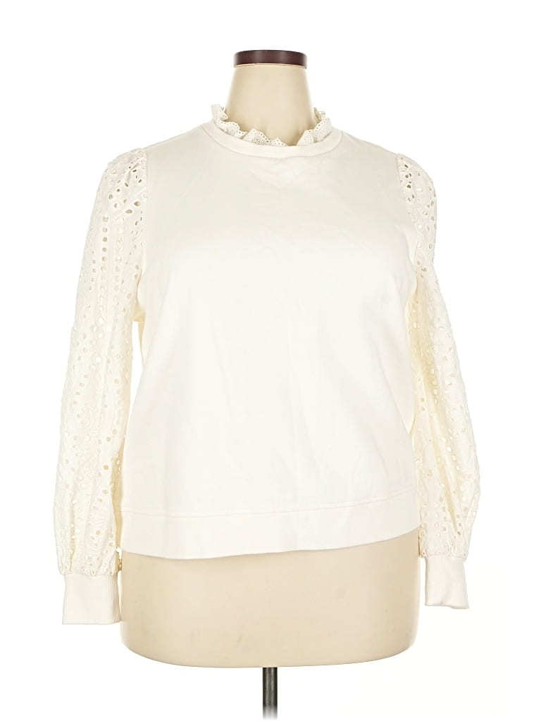 Pre-owned Boden Pullover Sweater In White