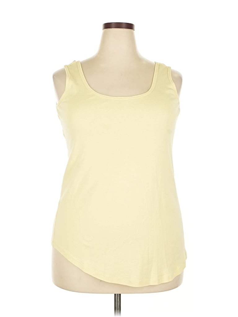 Pre-owned Evans Tank Top Yellow Strapless Neckline Tops