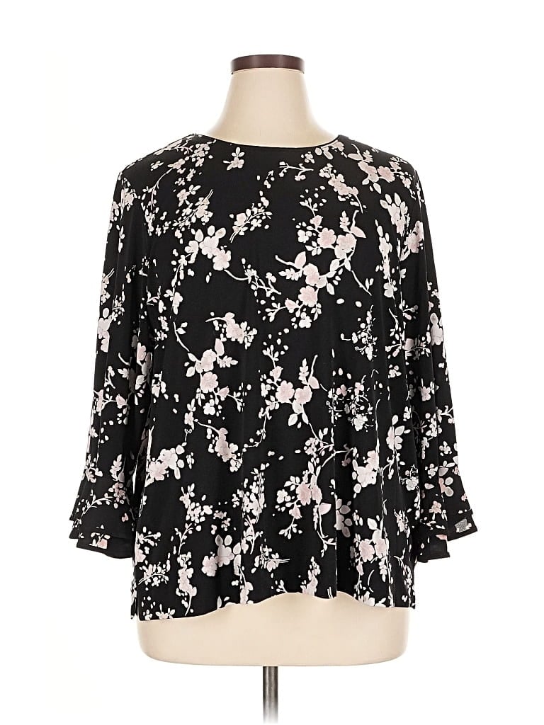 Pre-owned Karl Lagerfeld 3/4 Sleeve Blouse In Black