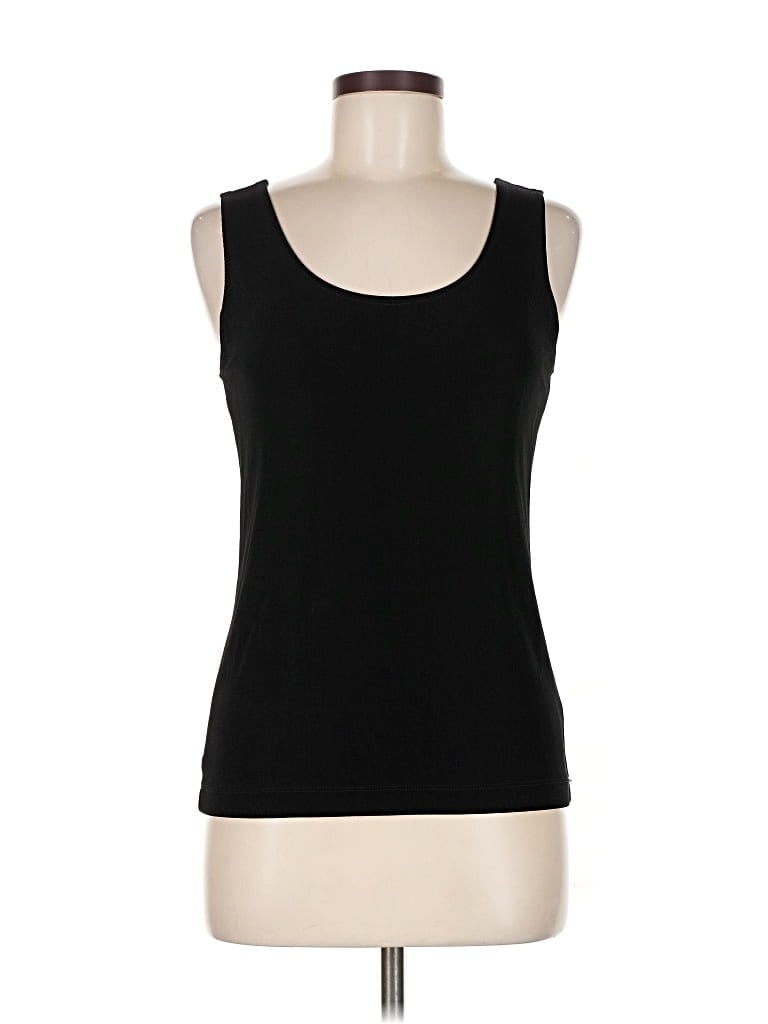 Pre-owned Travelers By Chico's Sleeveless Top Black Scoop Neck Tops